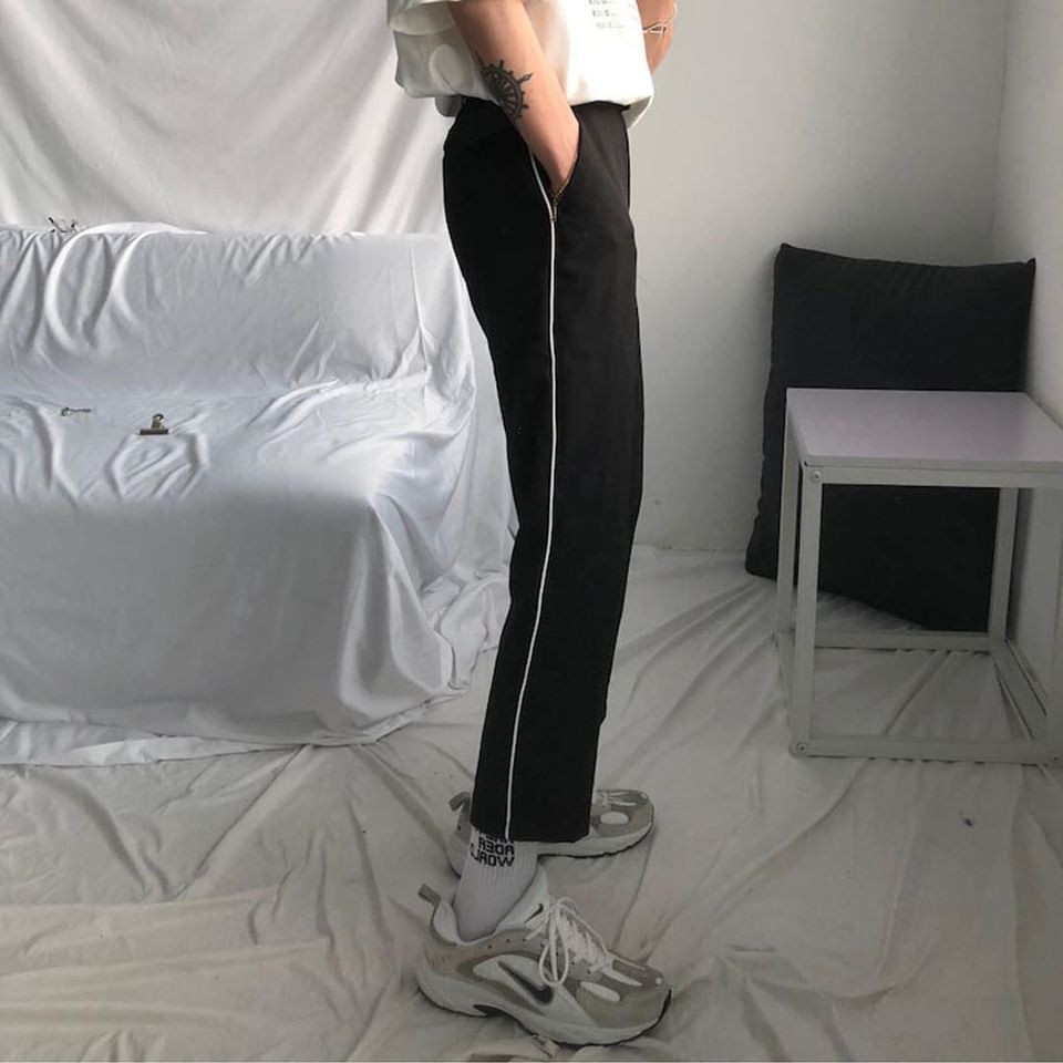 Quần Baggy Tây YAYSHOP unisex nam nữ chất vải mềm mát dáng suông họa tiết SỌC cá tính