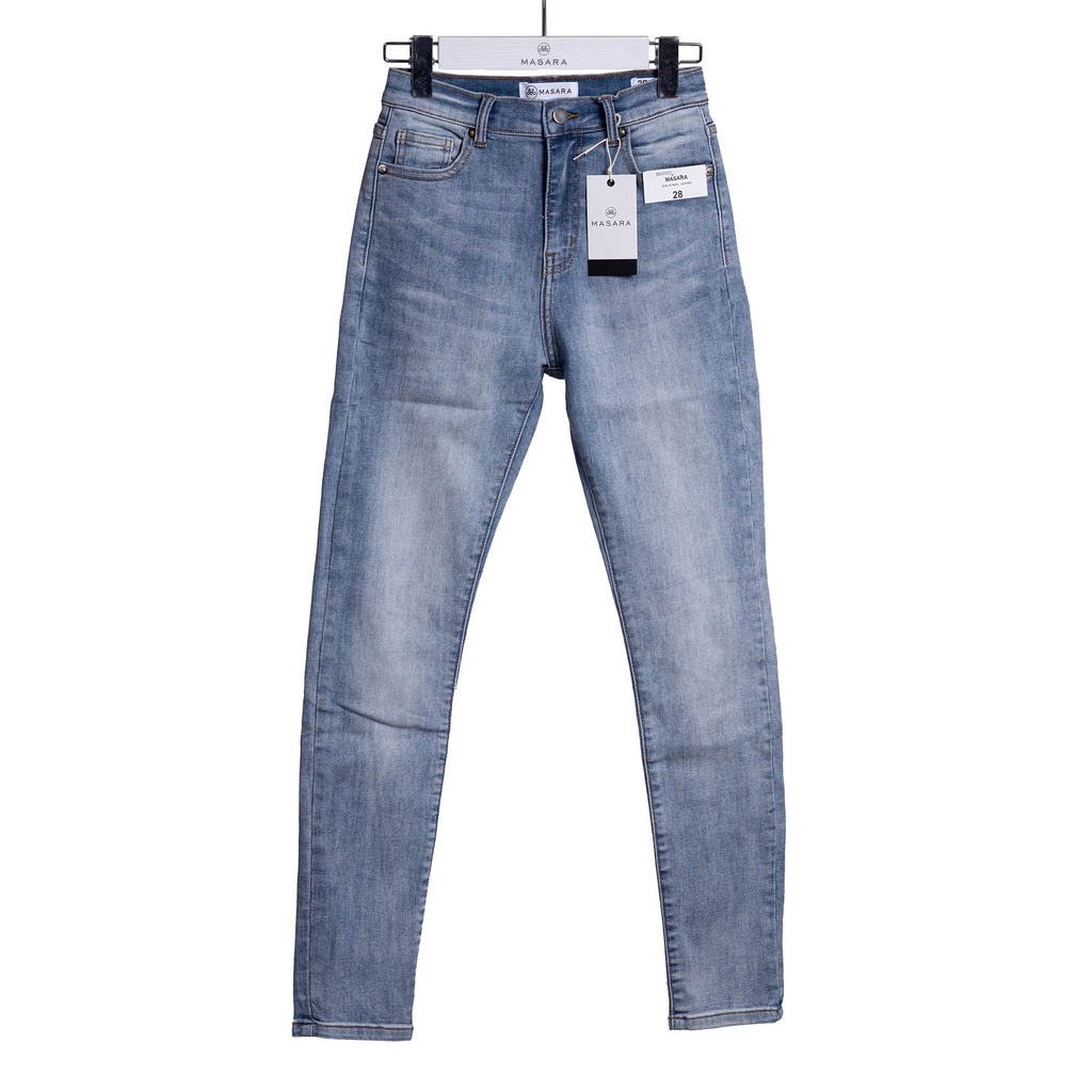 Quần skinny Masara dáng ôm, màu xanh nhạt wash tie dye