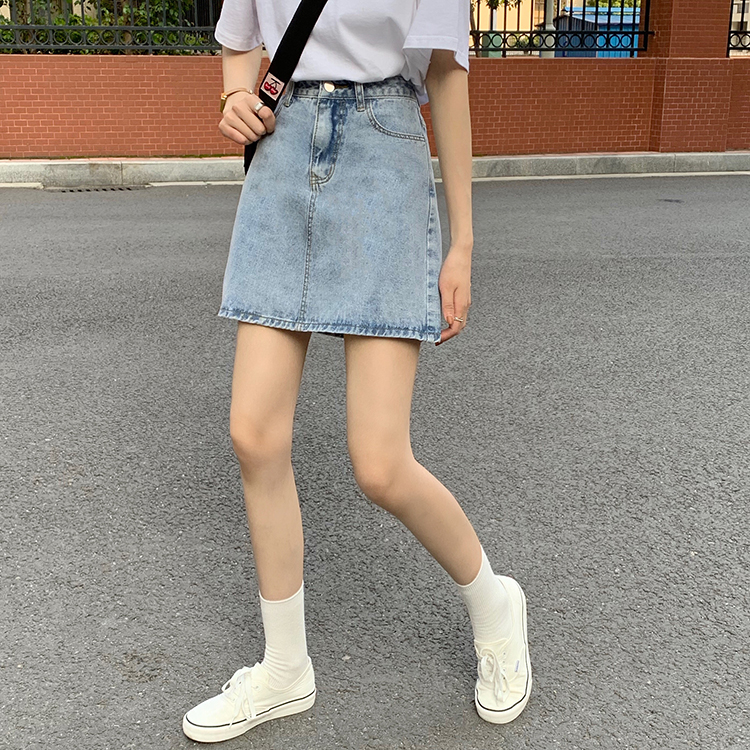 Chân váy denim chữ A xinh xắn dễ thương 33112