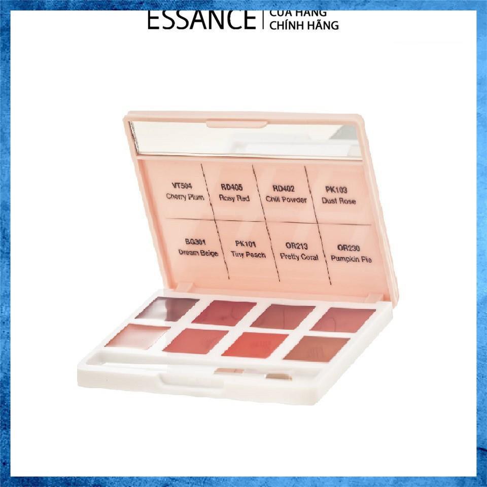 [Mã COSLGBASE2 giảm 10% đơn 199K] [HB Gift] Bảng son lỳ 8 màu Essance Lip Rouge Velvet Palette 8g Gimmick