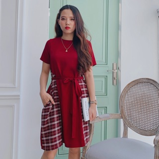 🌺🌺 Dolly dress // Váy đỏ phối kẻ