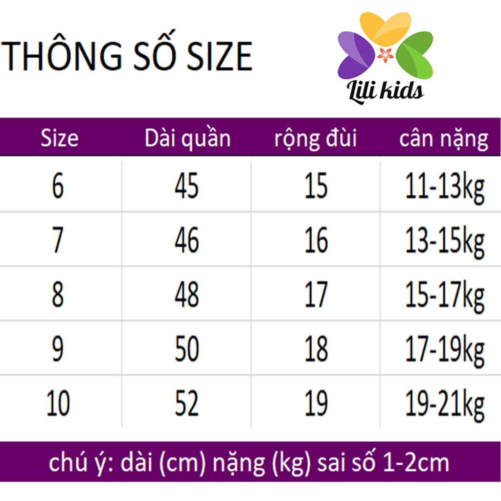 quần dài cho bé trai bé gái LILIKIDS quần dài thun gân cho bé QCD13