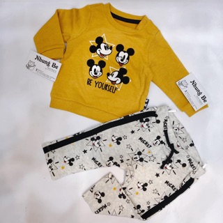 Bộ nỉ Mickey xám vàng