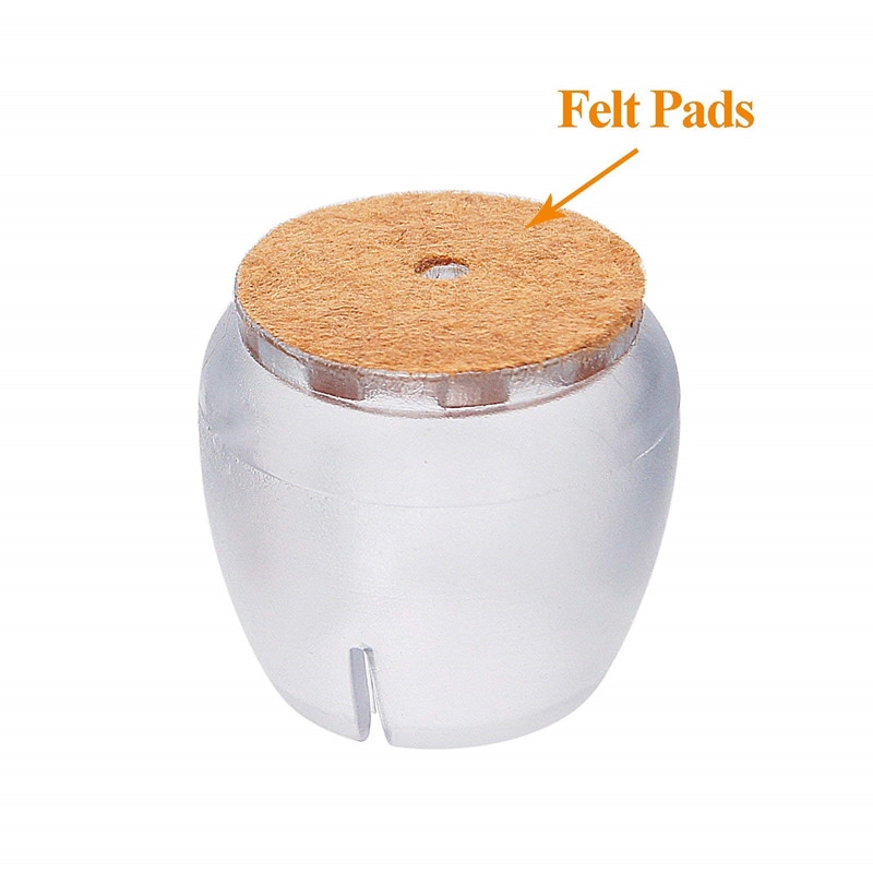 Set 16 Vỏ Bọc Bảo Vệ Chân Bàn / Ghế / Đồ Nội Thất Hình Tròn Bằng Silicon / Nỉ Chống Trượt Tiện Dụng