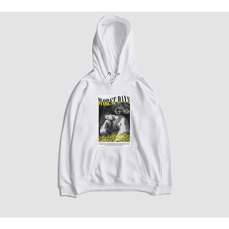 Áo hoodie goyangi Unisex Lisa Worst Day phong cách Hàn Quốc