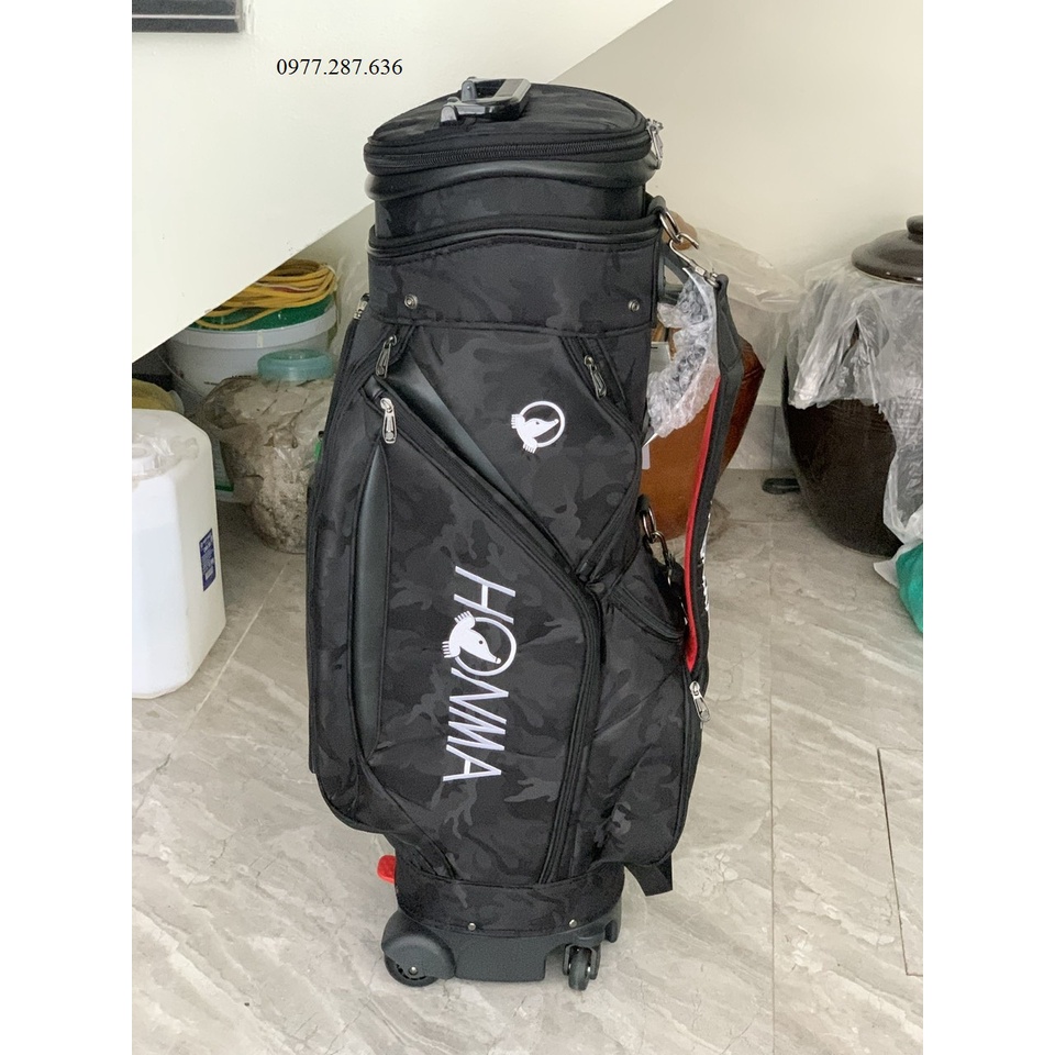 Túi đựng gậy golf có bánh xe Honma vải bố chống nước chống xước cao cấp shop GOLF PRO TM044