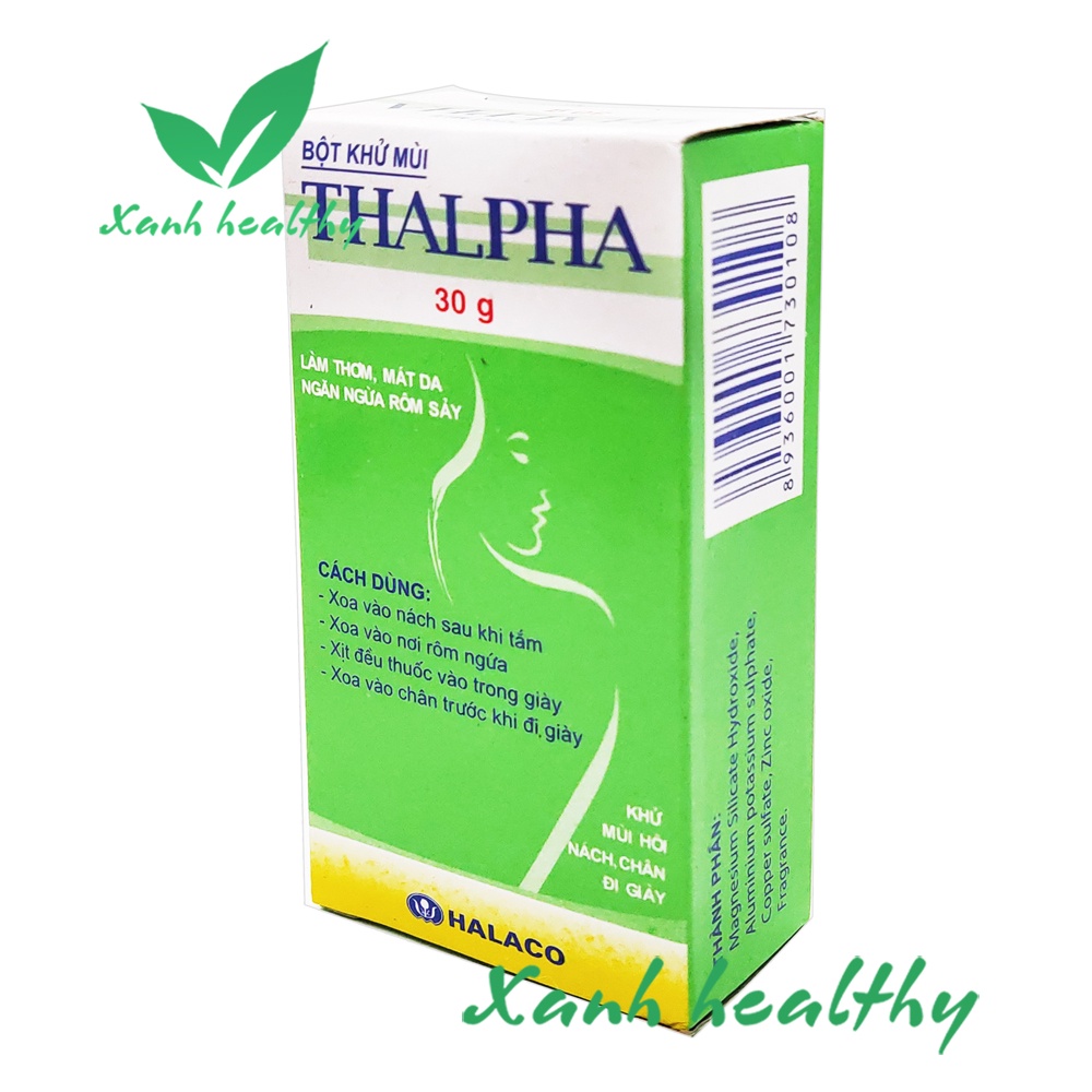 Bột Khử Mùi hôi nách hôi chân Thalpha Khử Mùi Hôi cơ thể, mùi hôi giày dép  Giảm Tiết Mồ Hôi suốt 24h - Hộp 30g