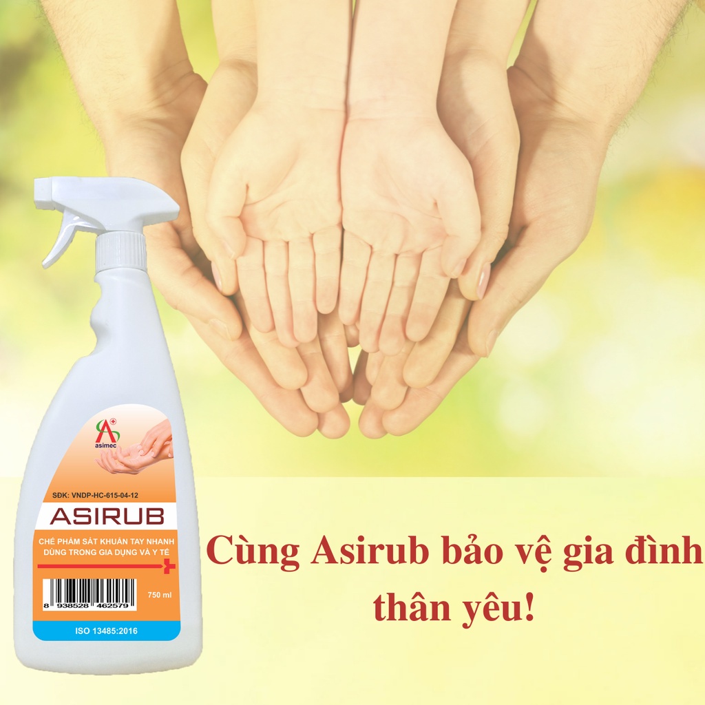 Dung dịch xịt sát khuẩn tay Asirub 750ml