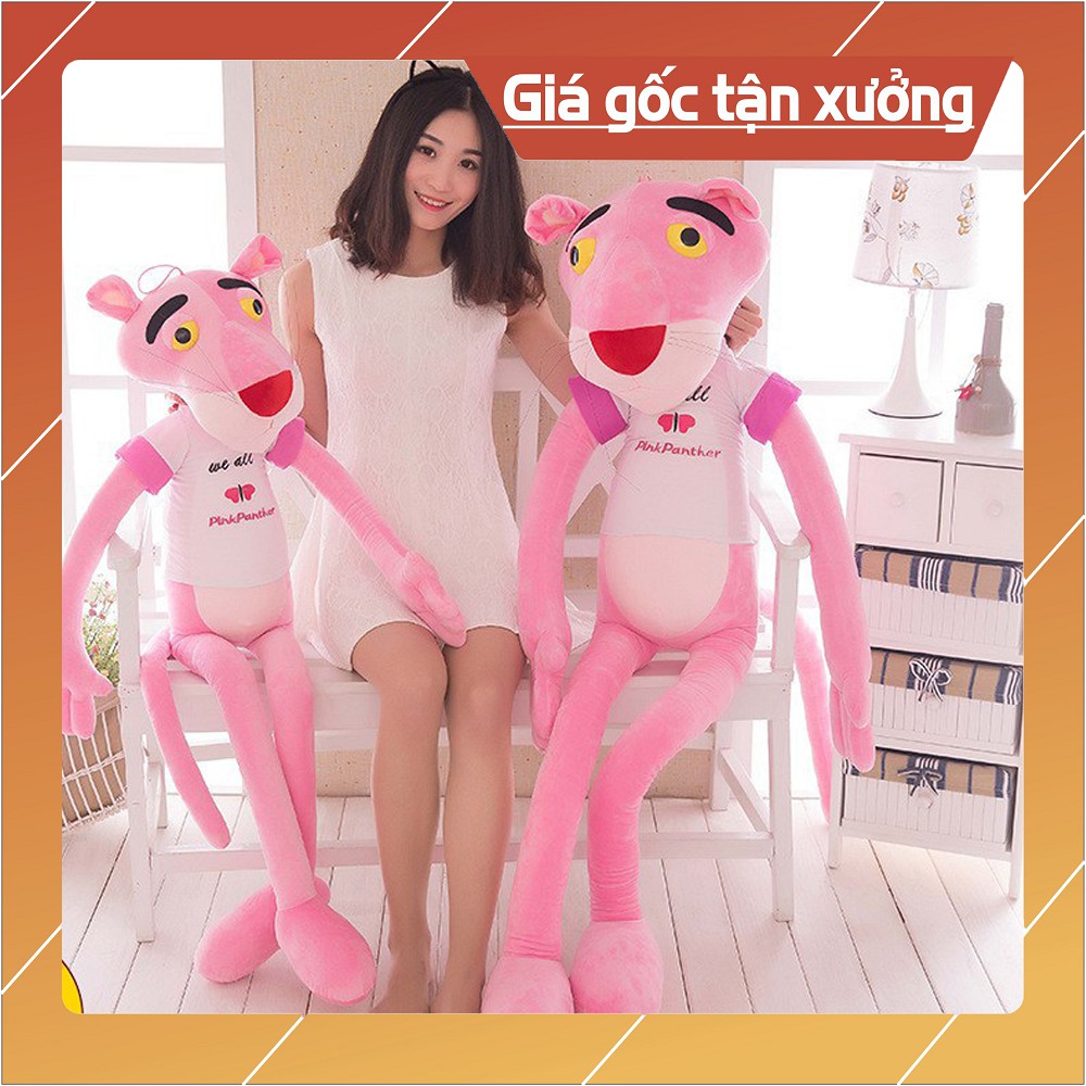 Gấu Bông Báo Hồng Pink Panther Ngộ Nghĩnh + Kèm mặc áo + 100cm & 130cm [CHẤT VẢI XỊN]