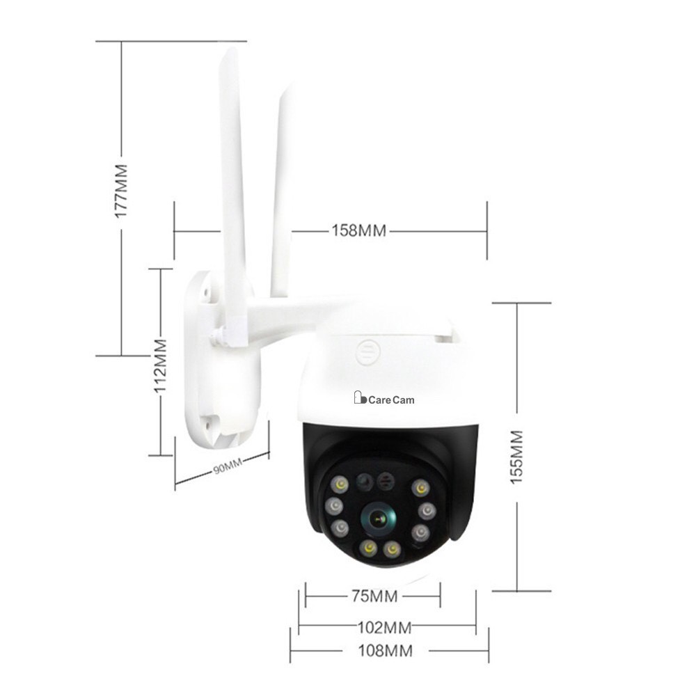 Camera wifi ngoài trời Carecam 20HS300 PTZ 8 led 3.0MP Full HD 1296,xoay 360 chính hãng,ngoài trời chống nước. | BigBuy360 - bigbuy360.vn