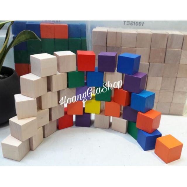 100 Khối gỗ vuông 2cm (cube)