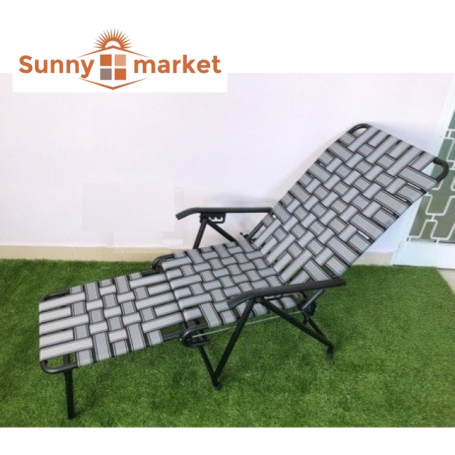 Ghế bố xếp bẹ vải dù êm ái, ghế xếp thư giãn