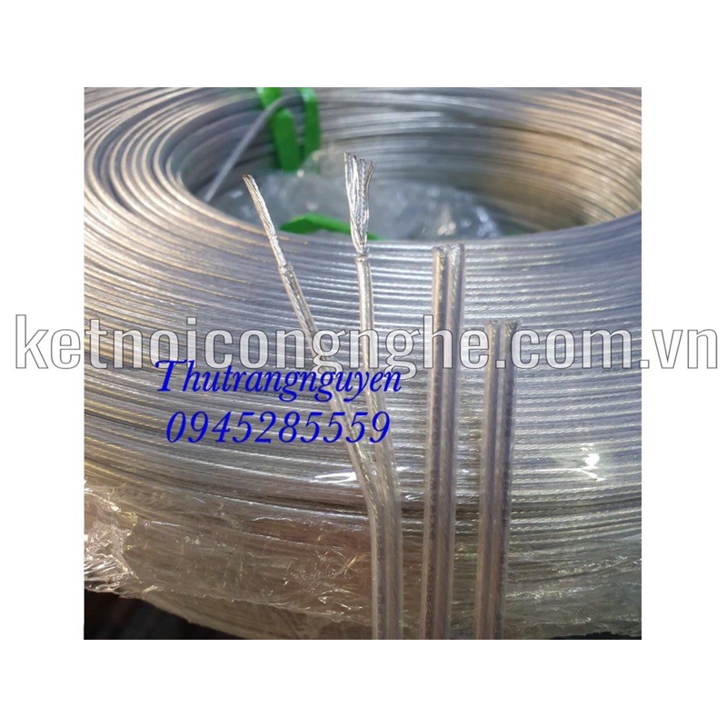Dây điện PVC Teflon trong suốt lõi 2x0,75(18awg)lõi đồng mạ kẽm