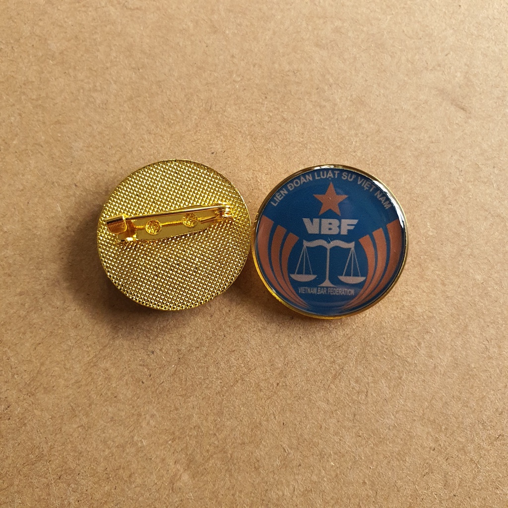 Huy hiệu cài áo, in logo -  kim loại 25mm