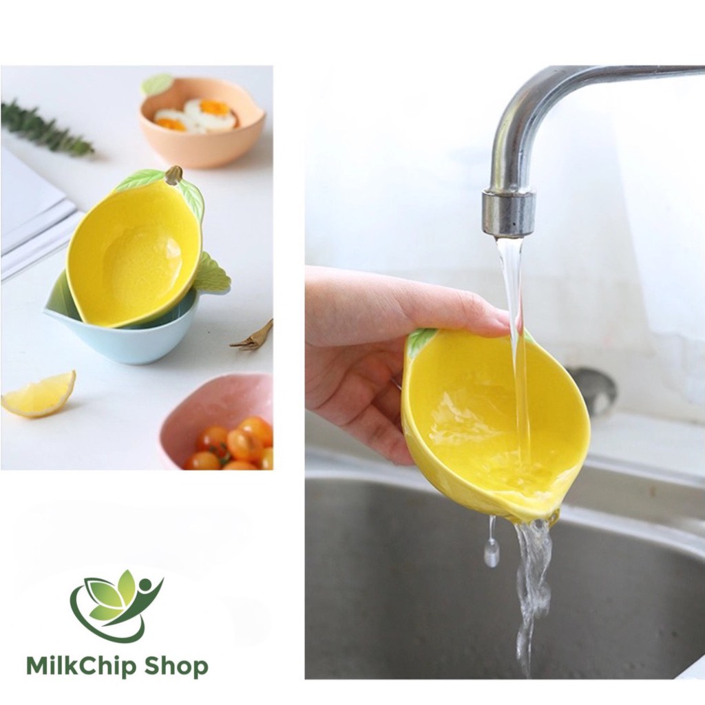 Bát ăn dặm kiểu Nhật cho bé bằng gốm sứ cao cấp hình quả chanh 120ml DB03