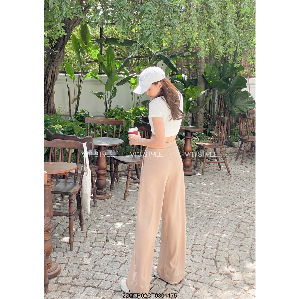 Quần tây nữ ống suông trơn VM STYLE chất vải mịn rũ thời trang nữ ulzzang thời trang Hàn Quốc 22QTR02CT0801