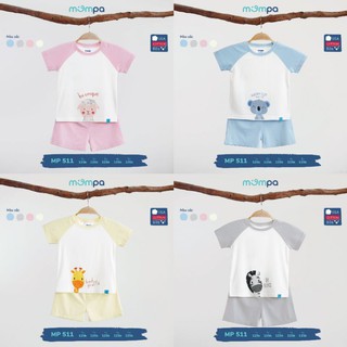 Bộ cộc tay cho bé cotton cao cấp USA Mompa