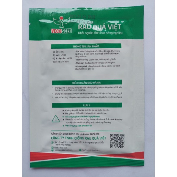 HẠT GIỐNG CẢI NGỒNG XANH RQV 503