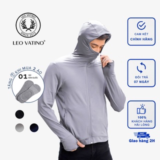 Áo khoác chống nắng Leo Vatino mũ trùm kín có túi đựng vải kim cương 1 lớp ACNGV6