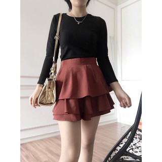 Áo thun nữ tay dài màu đen Cotton cao cấp