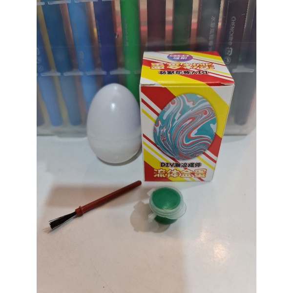 Trò chơi tô màu và trang trí trứng nhựa, tặng 1 hũ màu và 1 cọ nhỏ kèm trứng