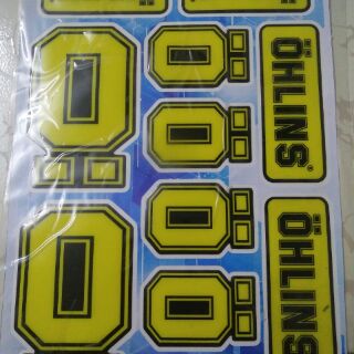 Bộ tem nổi Ohlins màu vàng