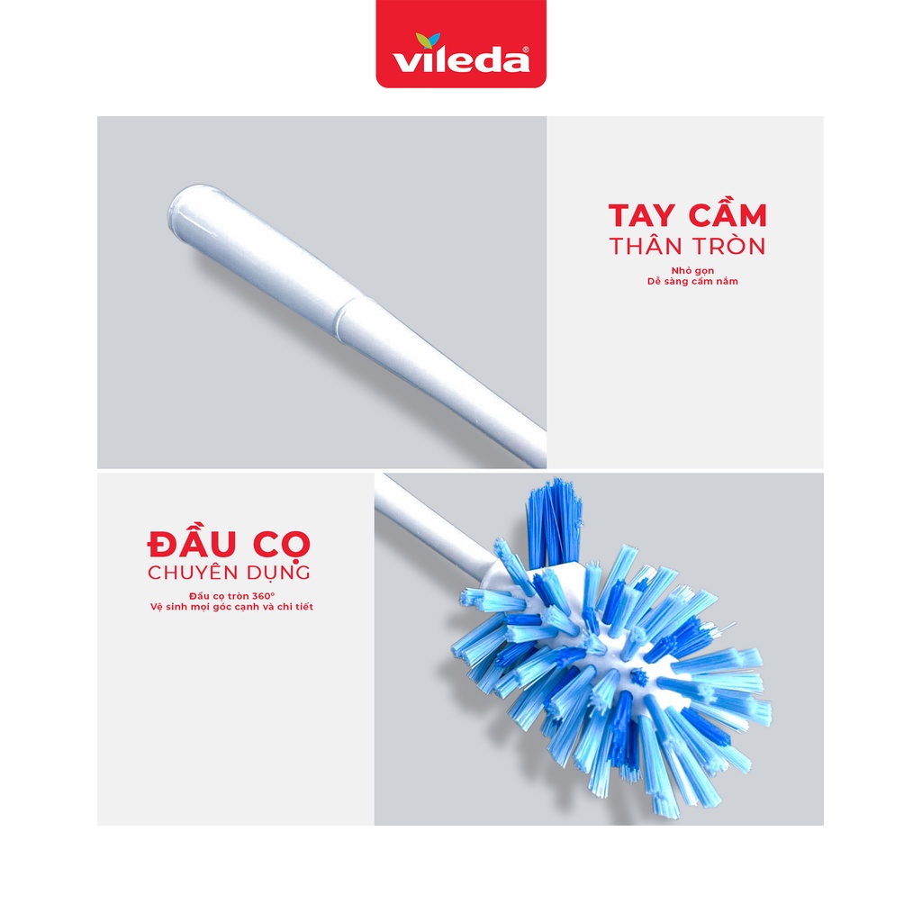 [Mã BMBAU50 giảm 7% đơn 99K] Chổi cọ bồn cầu, toilet VILEDA Power Brush gồm khay đựng để pha nước tẩy rửa - TSU156132