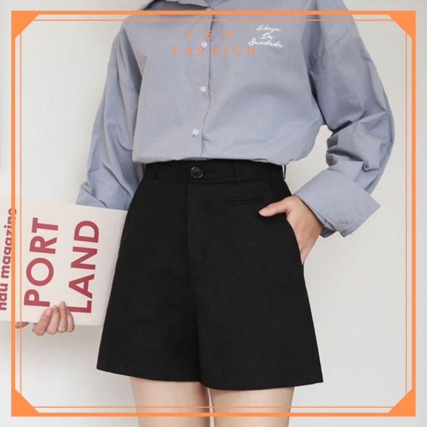 Quần Short Kaki Lưng Cao Túi Cơi  Tep Fashion - QS005 | BigBuy360 - bigbuy360.vn