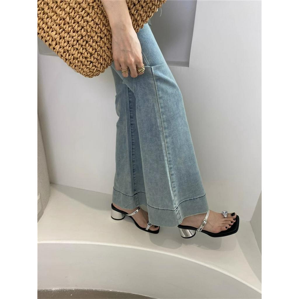 Dép Sandal Cao Gót Hở Ngón Đính Đá Thời Trang Mùa Hè Mới 2023 Cho Nữ