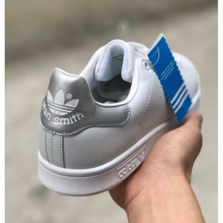 Xả [Siêu Quà] [Real] Giày Adidas Stan Smith Trắng Gót Bạc - Hàng Đẹp . 2020 new . , 2020 new 🌟 : 🛫. . ' * ! . ' ྆ /