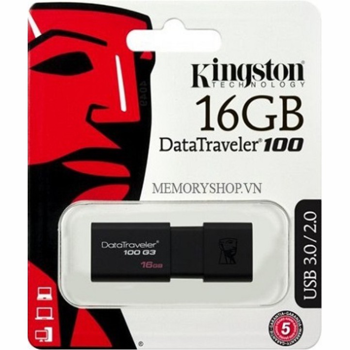 USB 3.0 Kingston 32GB/16GB – DataTraveler 100G3 – CHÍNH HÃNG – Bảo hành 5 năm