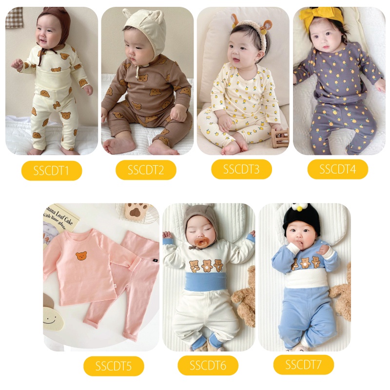 [COTTON XỊN] Bộ Thu Đông Cho Bé Trai Bé Gái Cotton Dài Tay Cao Cấp 6 - 16kg