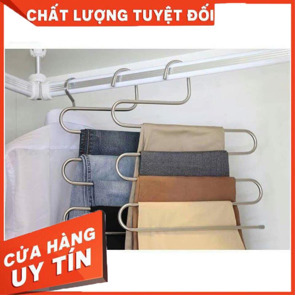 [XẢ KHO+FREE SHIP]  Móc treo quần áo 5 tầng inox