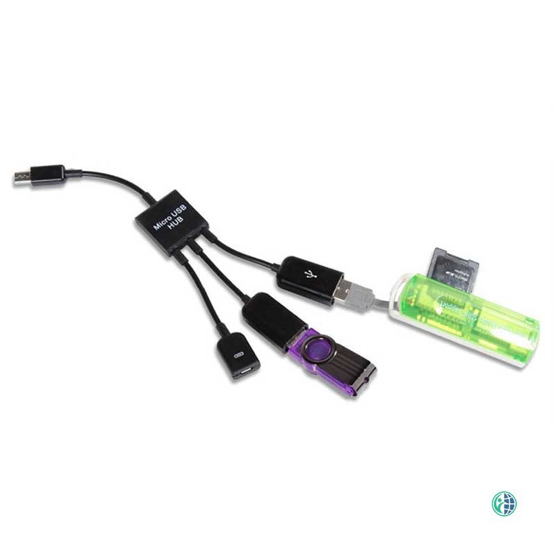 Thiết bị chuyển đổi đầu dây cáp Micro USB USB 2.0 OTG 3 trong 1 tiện dụng | BigBuy360 - bigbuy360.vn