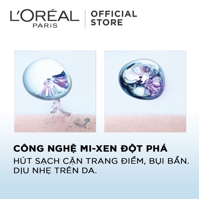 Nước tẩy trang tươi mát 3-trong-1 L'Oreal Paris Micellar Water 30ml (Xanh dương nhạt)