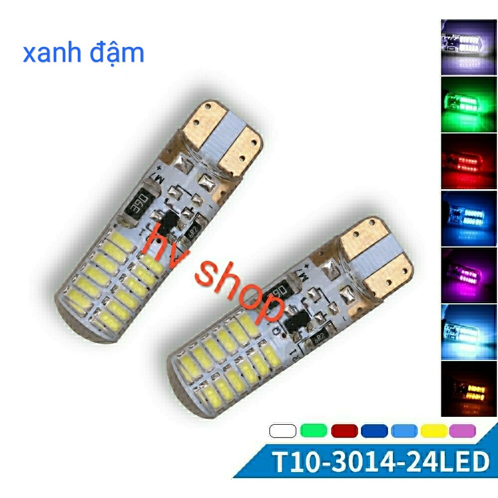 led chop xe may t10 Bộ 2 led demi xi nhan T10 có chớp xe máy 24 tim hv shop