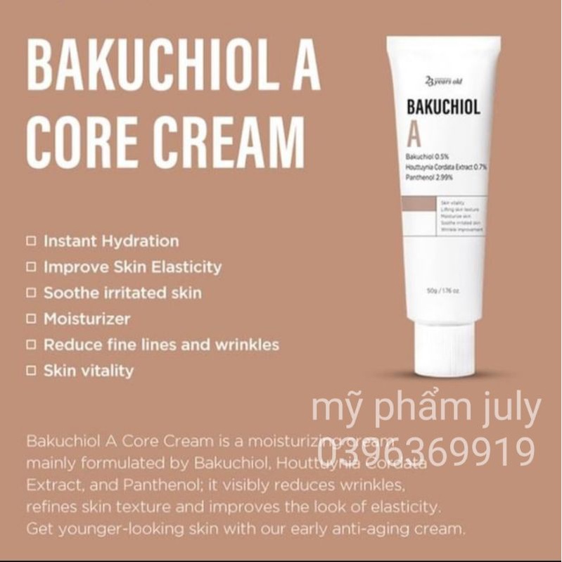 Kem Dưỡng Chống Lão Hoá BAKUCHIOL 0.5% Cho Da Mặt