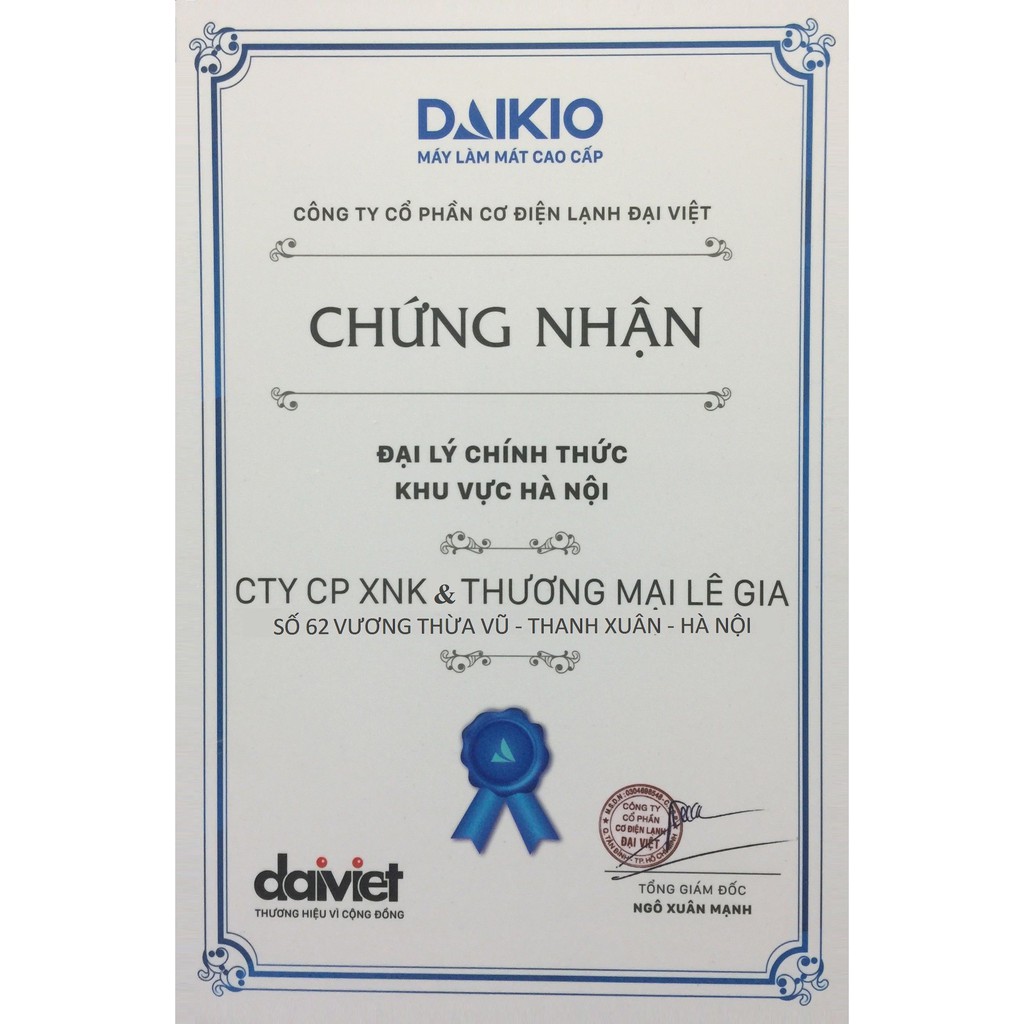 [Mã 229ELSALE hoàn 7% đơn 300K] Máy làm mát không khí DAIKIO DKA-04000A