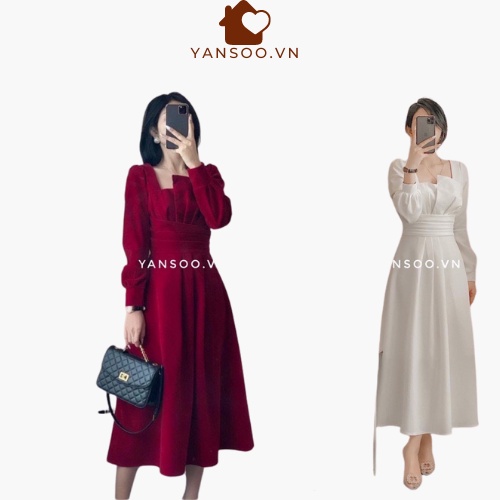 Đầm xinh , váy Trắng dự tiệc dáng dài công chúa dáng xuông đám cưới , du lịch , kỷ yếu YANSOO
