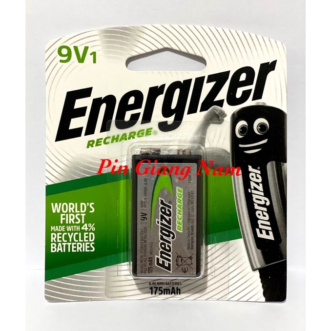 Pin sạc 9V vuông Energizer NH22 BP1 175mAh vỉ 1 viên