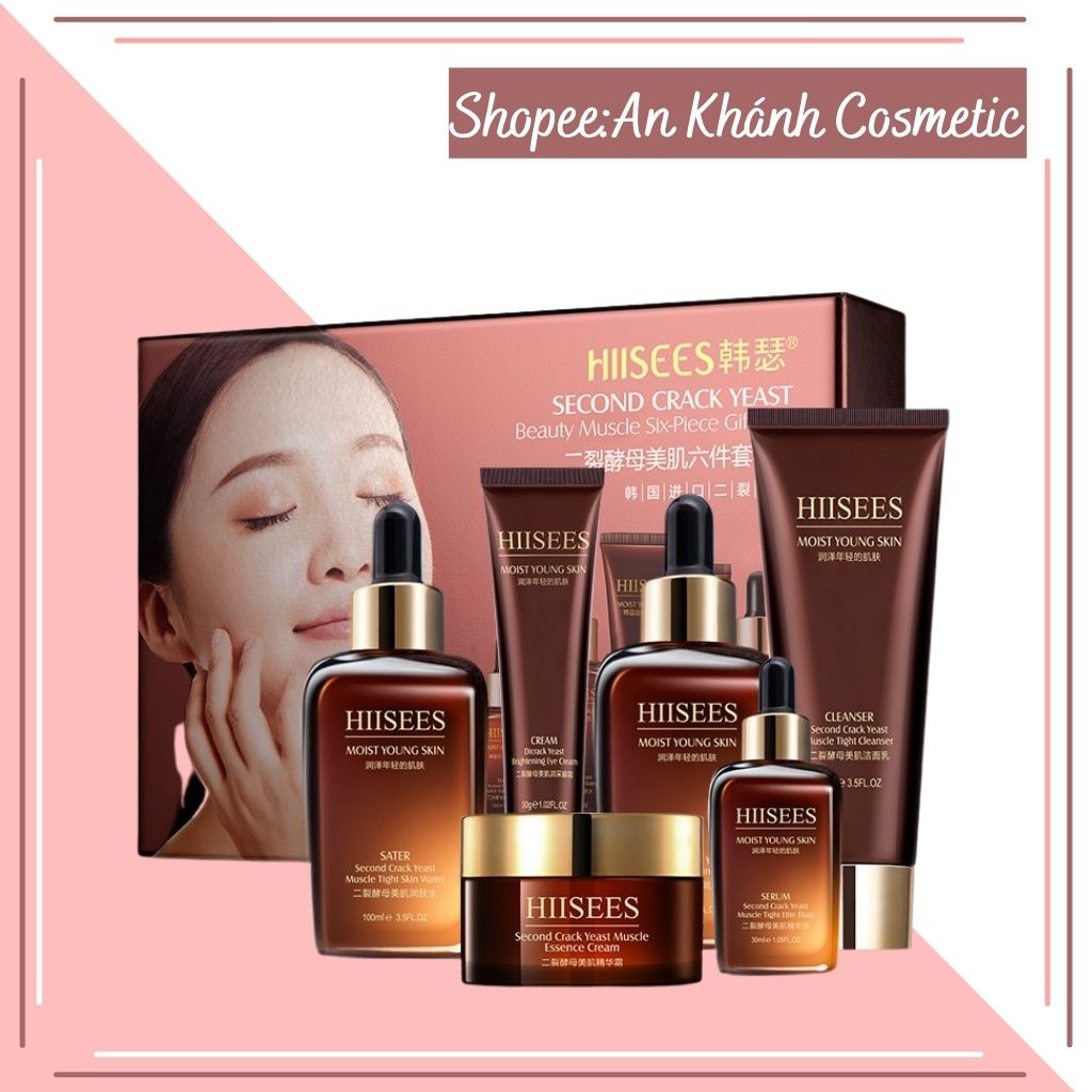 Bộ Mỹ Phẩm HIISEES 6 Món Dưỡng Trắng Da Căng Bóng Cấp Ẩm Hàng Nội Địa Trung Cao Cấp