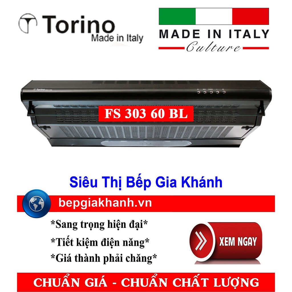 Máy hút mùi kiển cổ điển 60cm Torino FS 303 60 BL nhập khẩu Italy