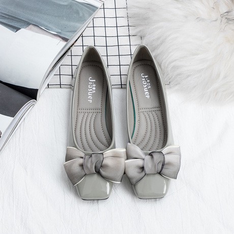 Giày nữ cao cấp_Giày búp bê mũi vuông nơ trước siêu xinh. Giày bệt nữ thời trang phong cách. | BigBuy360 - bigbuy360.vn