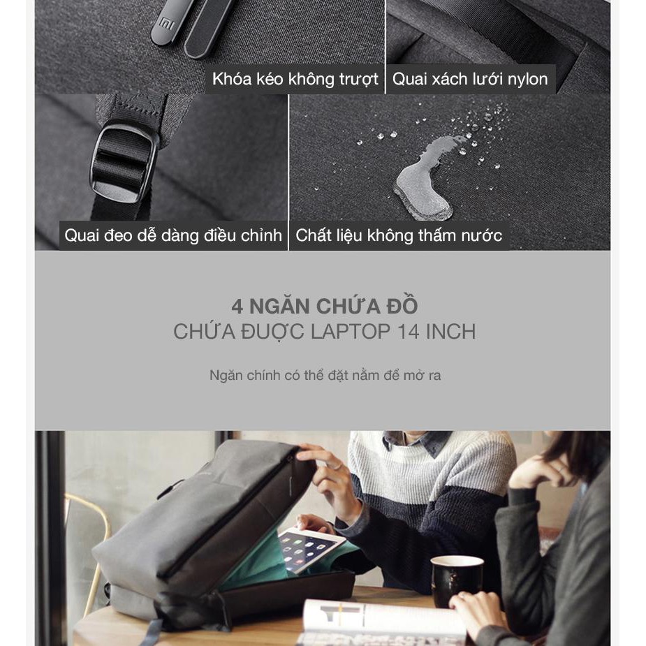 Balo cao cấp Xiaomi City Urban LifeStyle - Hàng chính hãng