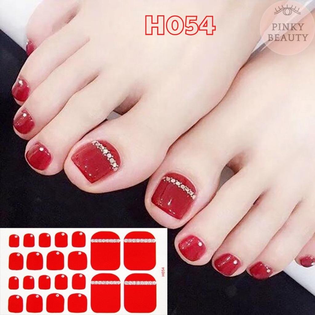 Bộ Sticker Dán Móng Chân Đính Đá Nhân Tạo, Hình Dán Móng Nail, Nhãn Dán Trang Trí Móng Họa Tiết 3D Đẹp - Pinky Beauty