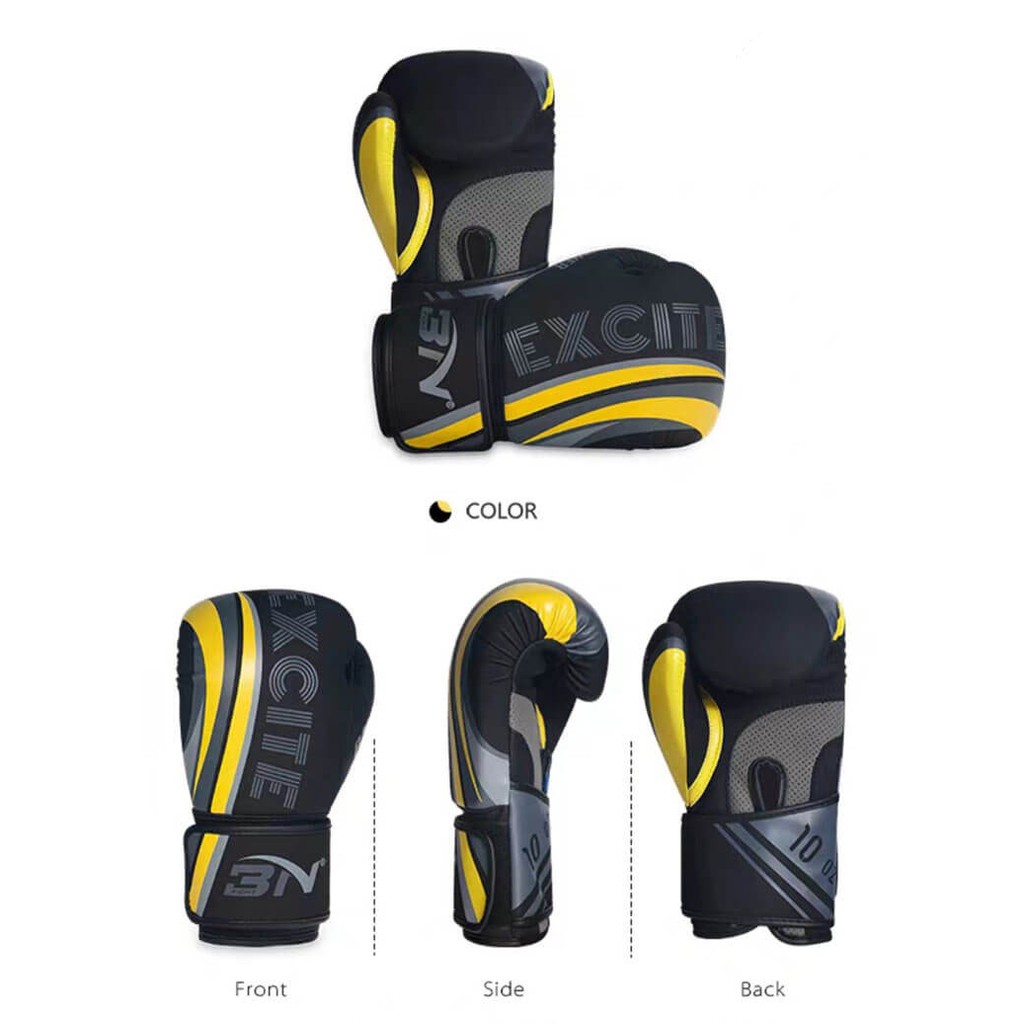 GĂNG TAY BOXING BN EXCITE 2020 – ĐEN NHÁM, VÀNG