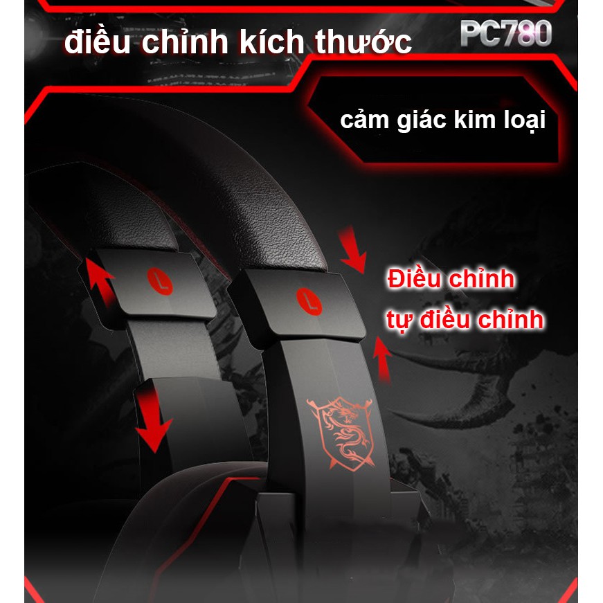 Tai nghe máy tính có mic Plextone PC780 - đèn LED - Có Mic - Headphone gaming - M10001