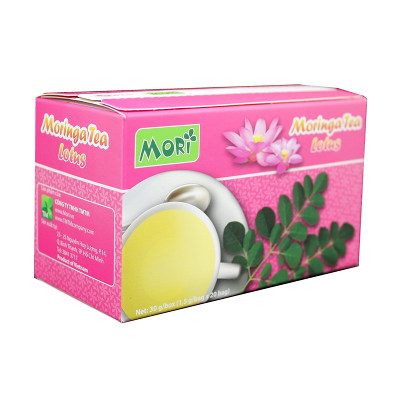 Hộp 20 gói trà sen túi lọc lotus tea  trà sen moringa KPHUCSINH - Hàng Chính Hãng