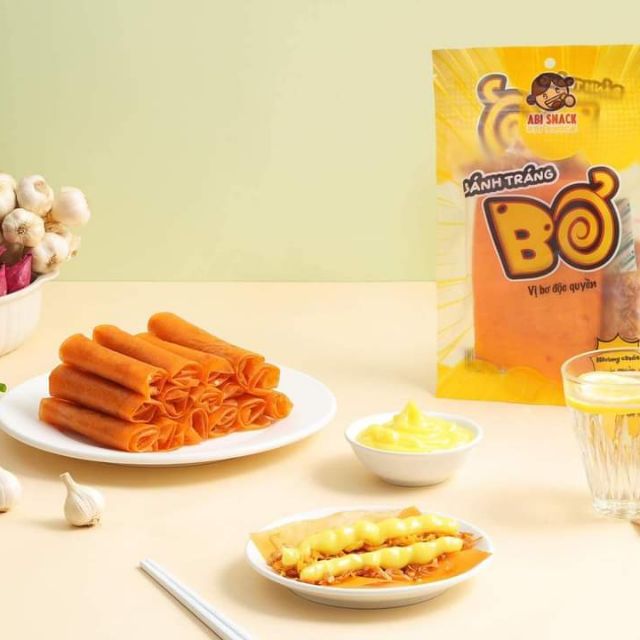 Bánh Tráng Bơ Abi Snack Kèm Túi Bơ Vàng 🧇 Freeship🧇 Best Seller Ăn Vặt Nhà Abi