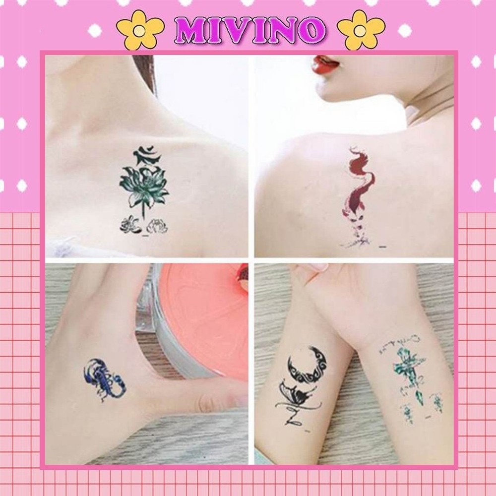 Set 30 tờ hình xăm dán Mivino hình xăm mini tatoo phong cách độc lạ HX1